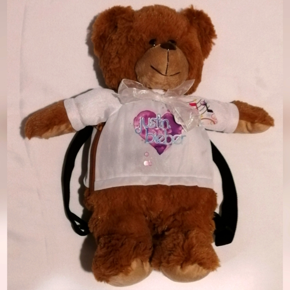 Justin Bieber Brown Bear Backpack NWT